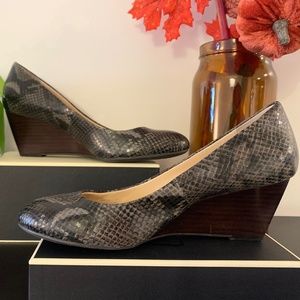 Calvin Klein wedge heel, snakeskin pattern, Size 7